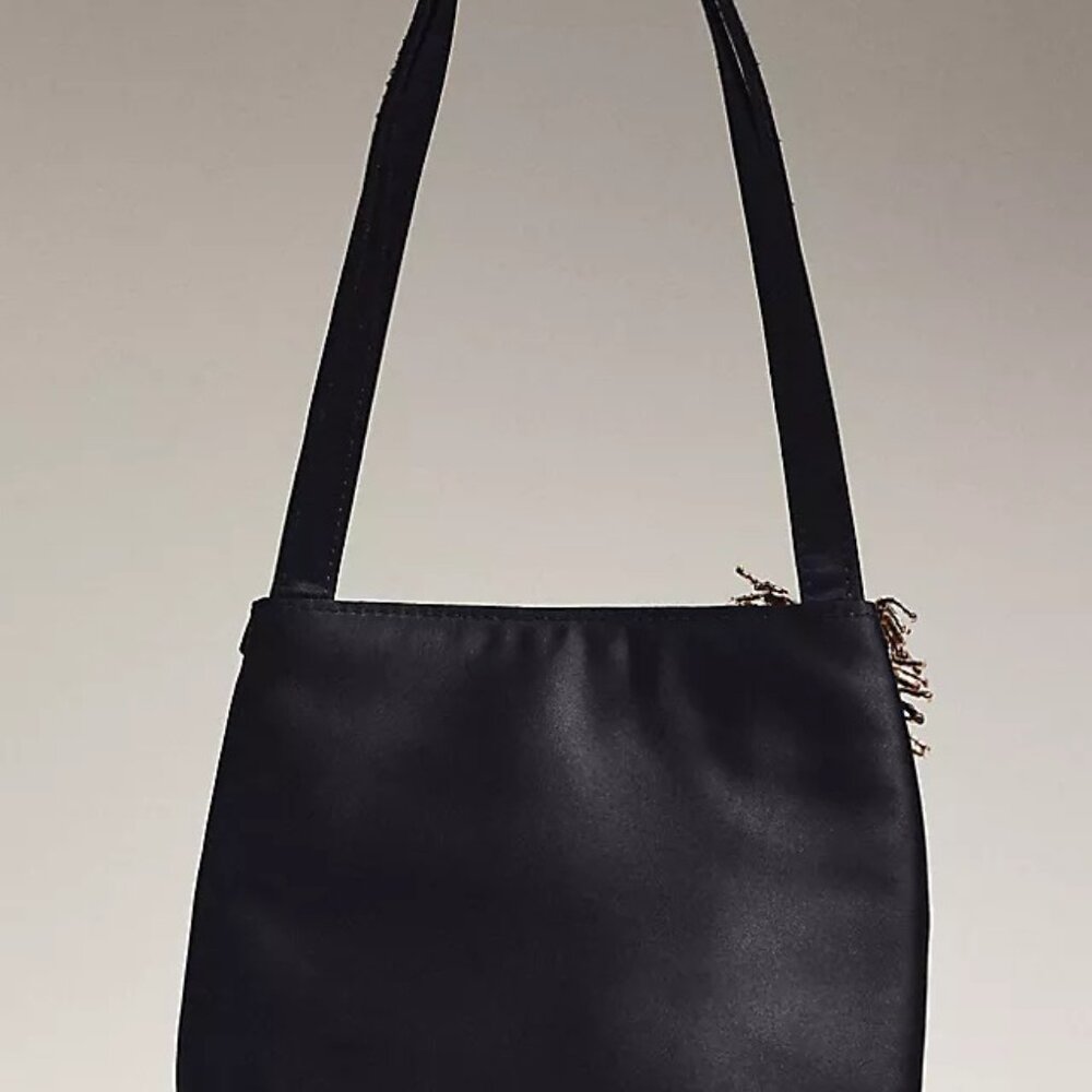 Anthropologie Susan Alexandra BARKIN Beaded Bag small NWT black satin lady bag - Picture 5 of 14